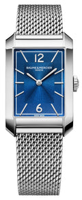 Baume & Mercier Hampton Stainless Steel Mesh Blue Dial Quartz Mens Watch M0A10671