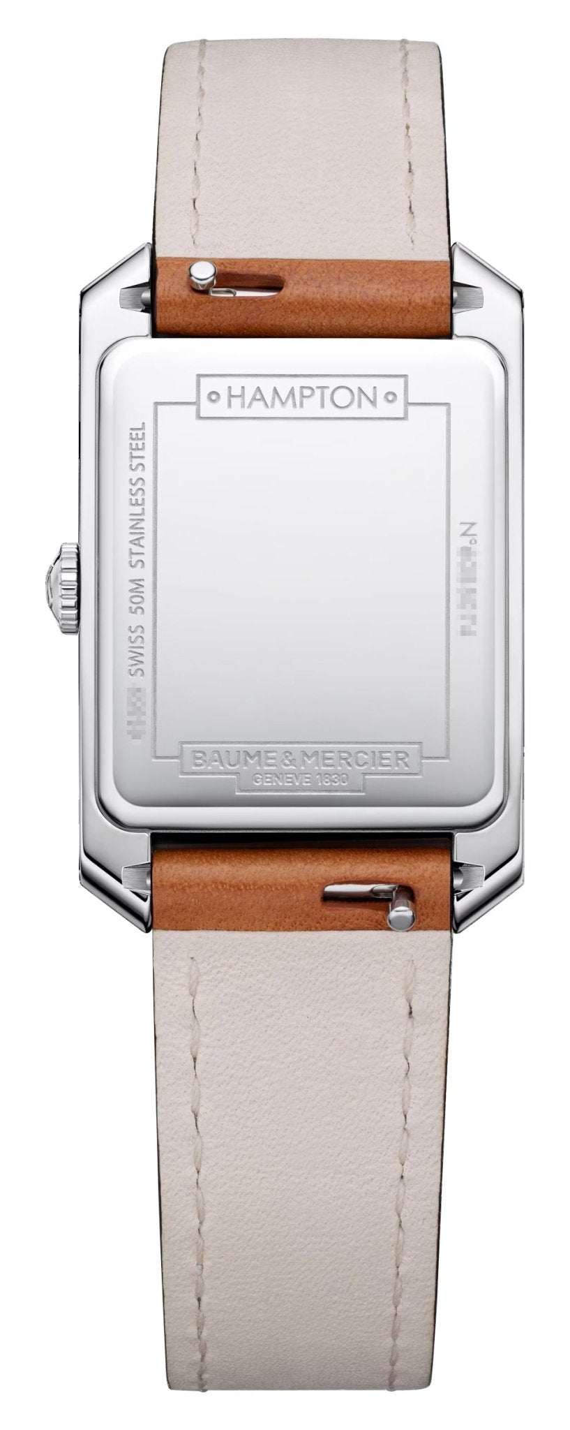 Baume & Mercier Hampton Stainless Steel Silver Dial Brown Leather Strap Quartz Womens Watch M0A10472