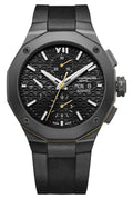 Baume & Mercier Riviera Automatic Chronograph Black ADLC Black Dial Black Rubber Strap Day/Date Mens Watch M0A10625