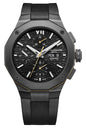 Baume & Mercier Riviera Automatic Chronograph Black ADLC Black Dial Black Rubber Strap Day/Date Mens Watch M0A10625