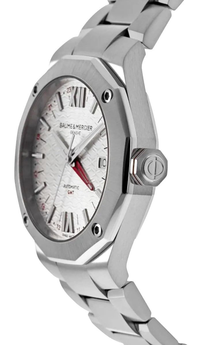 Baume & Mercier Riviera Automatic GMT Stainless Steel Silver Dial Date Mens Watch M0A10658