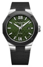 Baume & Mercier Riviera Automatic Stainless Steel & Black ADLC Green Dial Black Rubber Strap Date Mens Watch M0A10763