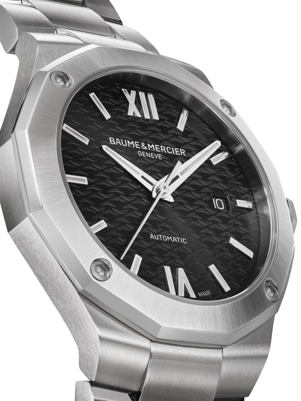 Baume & Mercier Riviera Automatic Stainless Steel Black Dial Date Mens Watch M0A10621