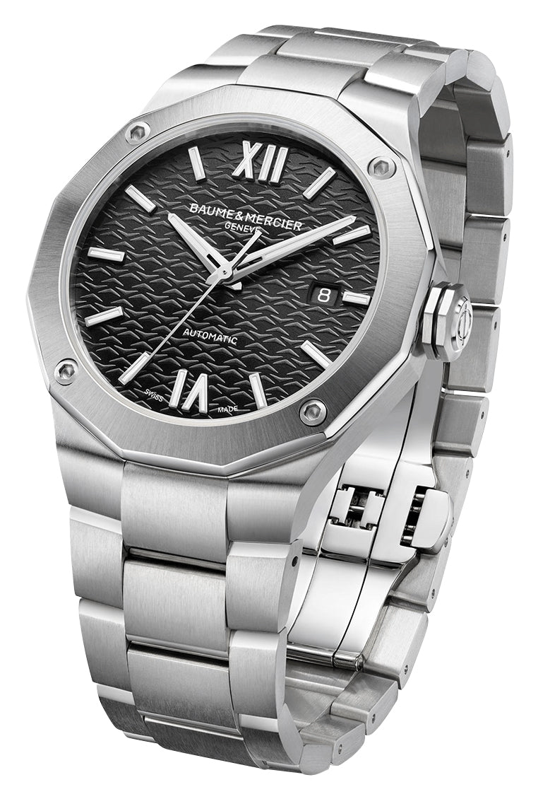 Baume & Mercier Riviera Automatic Stainless Steel Black Dial Date Mens Watch M0A10621