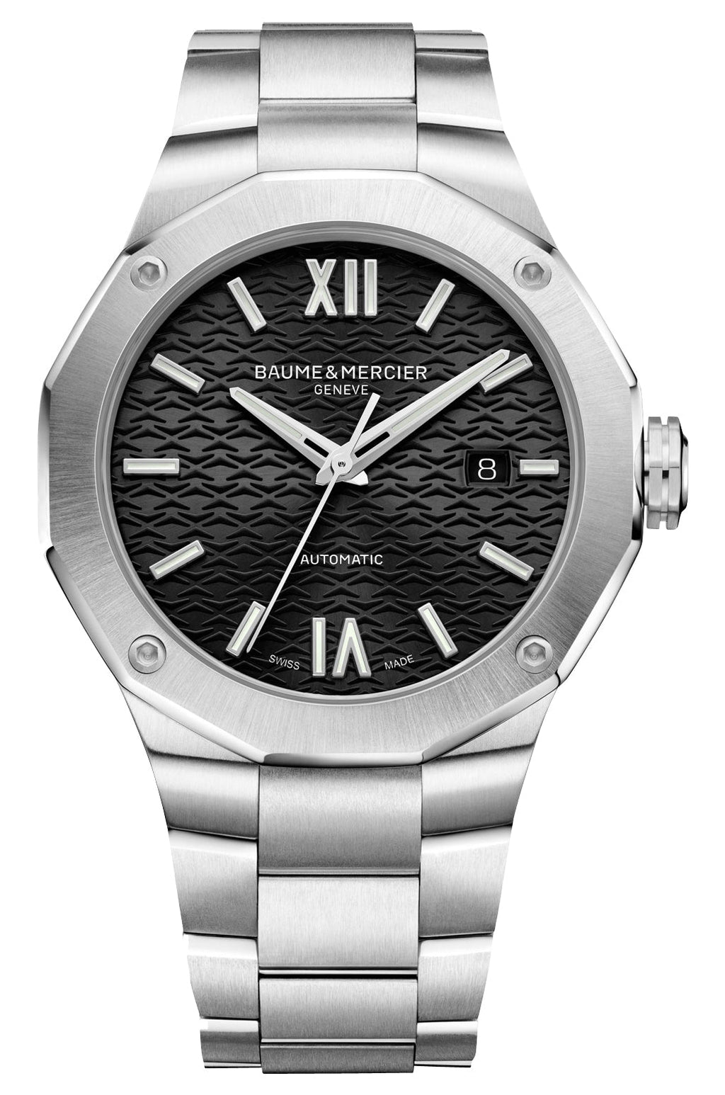 Baume & Mercier Riviera Automatic Stainless Steel Black Dial Date Mens Watch M0A10621
