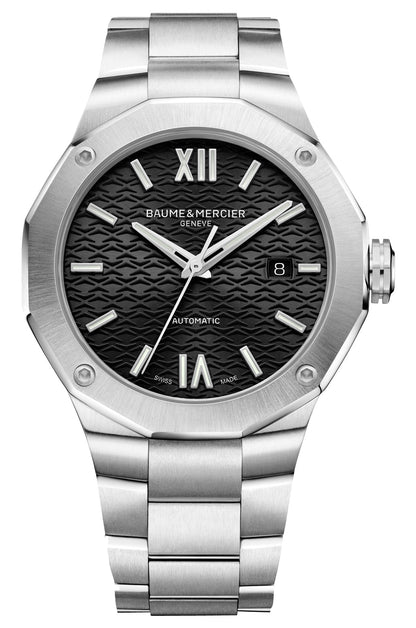 Baume & Mercier Riviera Automatic Stainless Steel Black Dial Date Mens Watch M0A10621
