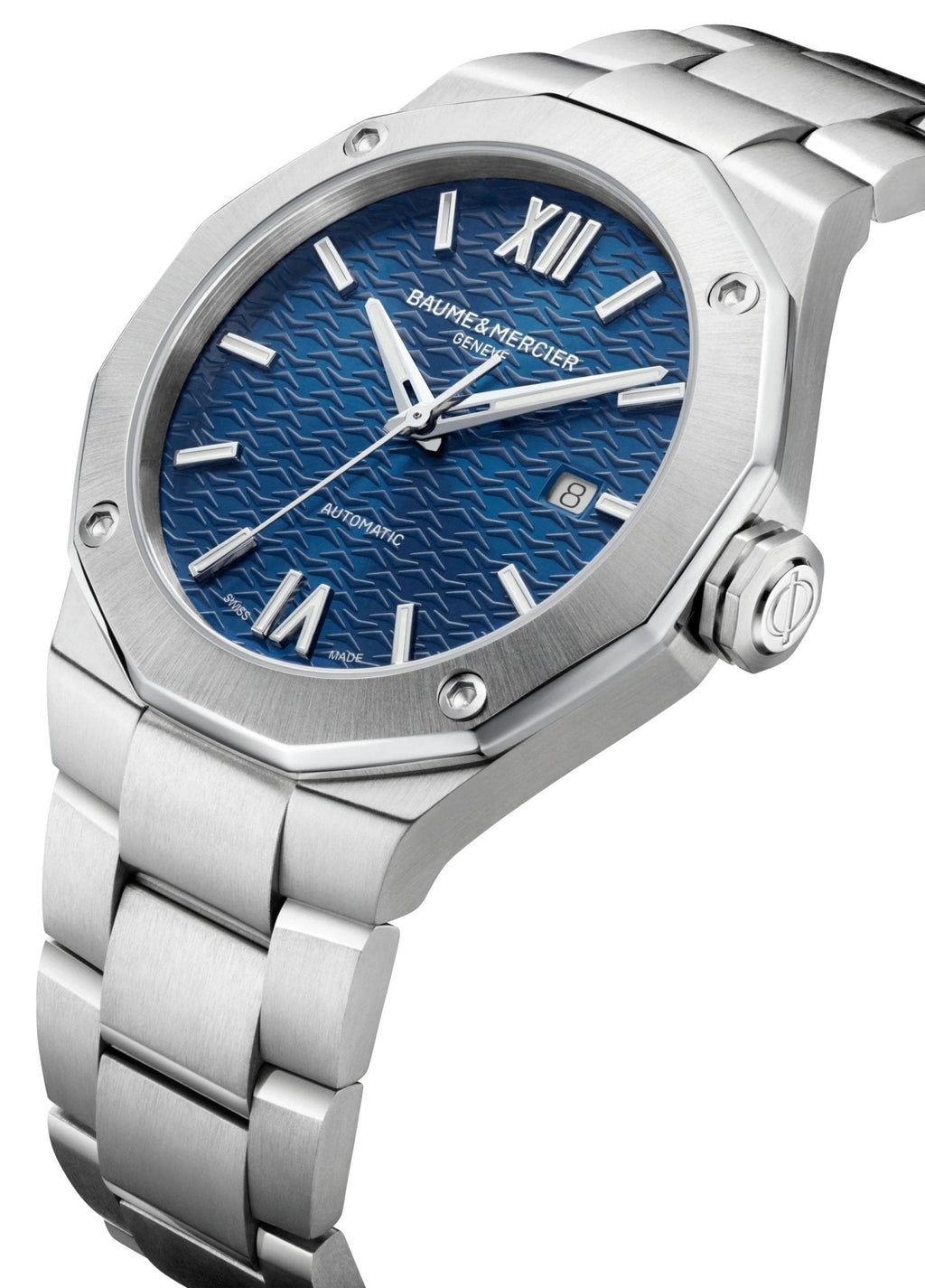 Baume & Mercier Riviera Automatic Stainless Steel Blue Dial Date Mens Watch M0A10620
