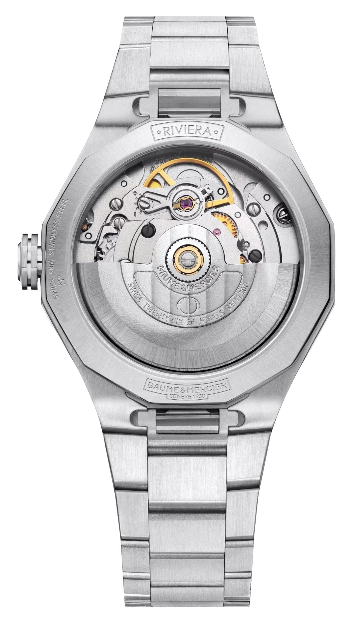Baume & Mercier Riviera Automatic Stainless Steel Pink Dial Date Womens Watch M0A10675