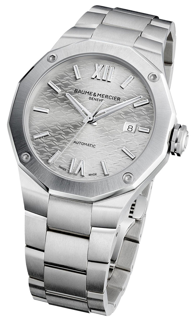 Baume & Mercier Riviera Automatic Stainless Steel Silver Dial Date Mens Watch M0A10622