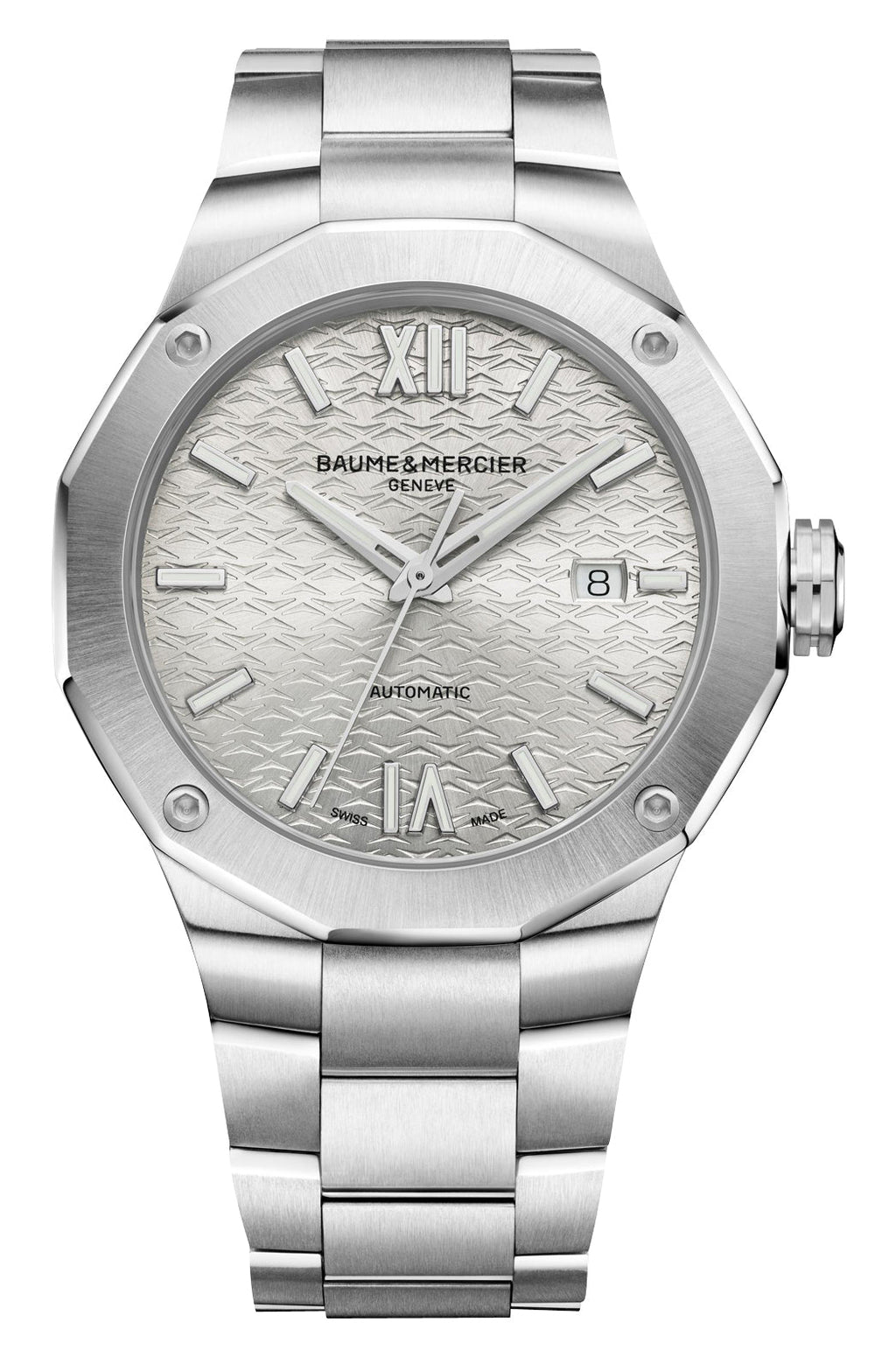 Baume & Mercier Riviera Automatic Stainless Steel Silver Dial Date Mens Watch M0A10622