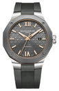 Baume & Mercier Riviera Automatic Stainless Steel & Titanium Gray Dial Gray Rubber Strap Date Mens Watch M0A10660
