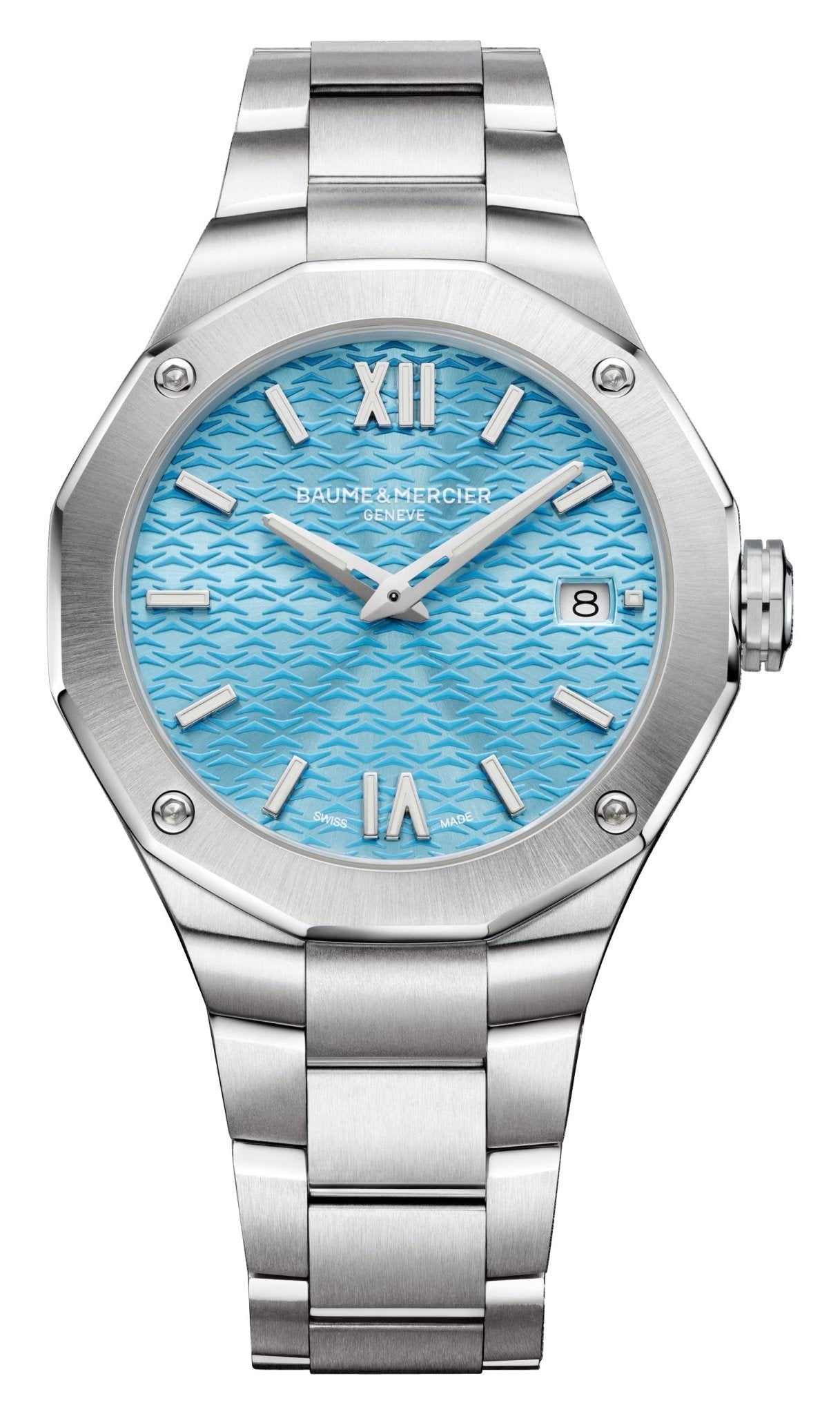 Baume & Mercier Riviera Stainless Steel Blue Dial Date Quartz Womens Watch M0A10612