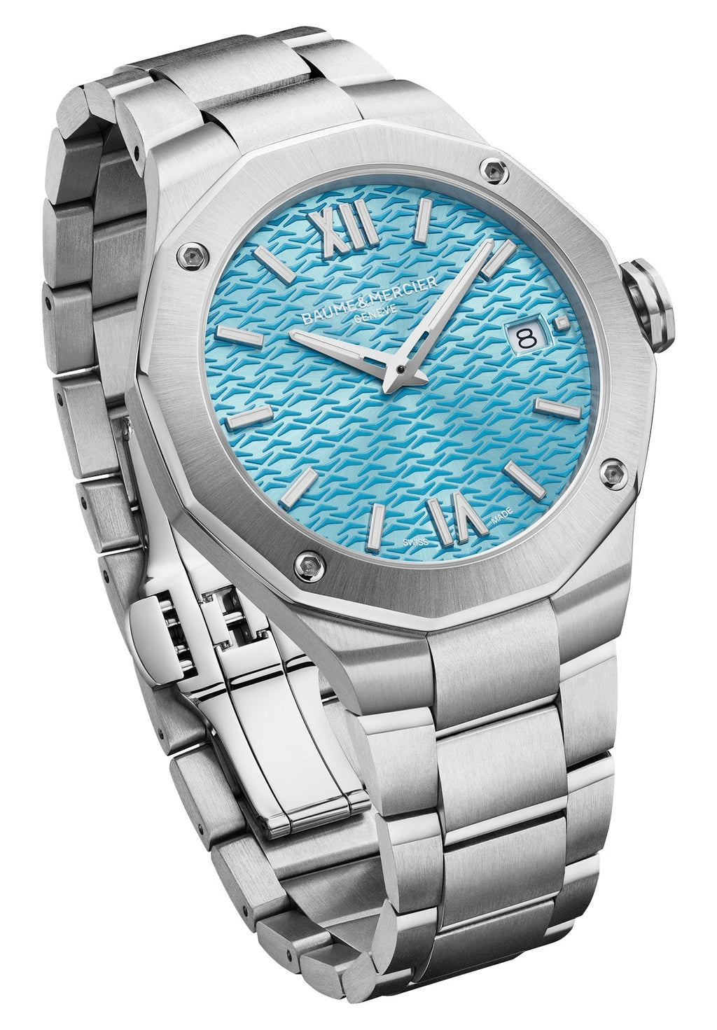 Baume & Mercier Riviera Stainless Steel Blue Dial Date Quartz Womens Watch M0A10612
