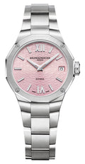 Baume & Mercier Riviera Stainless Steel Pink Dial Date Quartz Womens Watch M0A10812