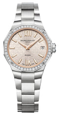 Baume & Mercier Riviera Stainless Steel Silver Dial Diamonds Date Quartz Womens Watch M0A10796