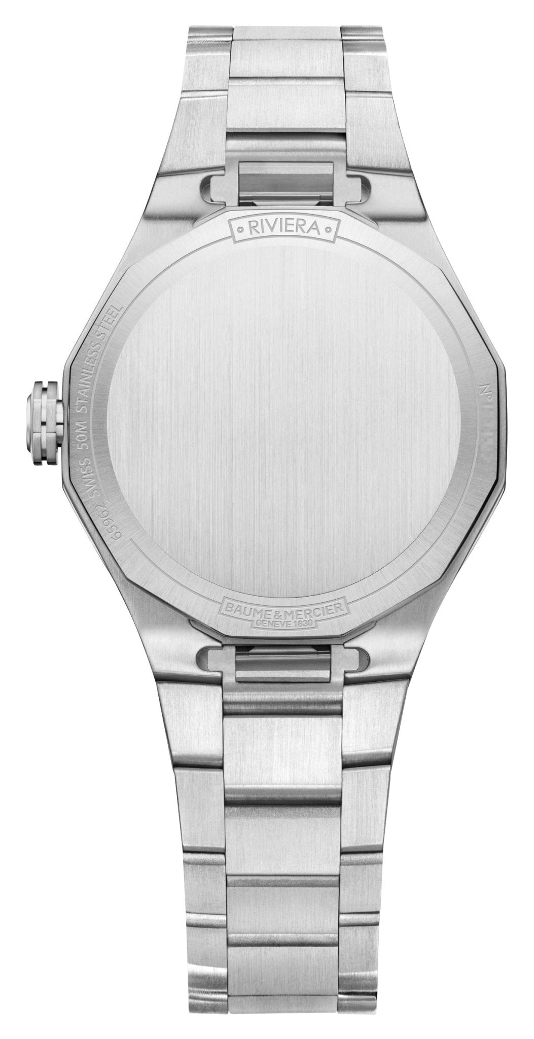 Baume & Mercier Riviera Stainless Steel Silver Dial Diamonds Date Quartz Womens Watch M0A10796