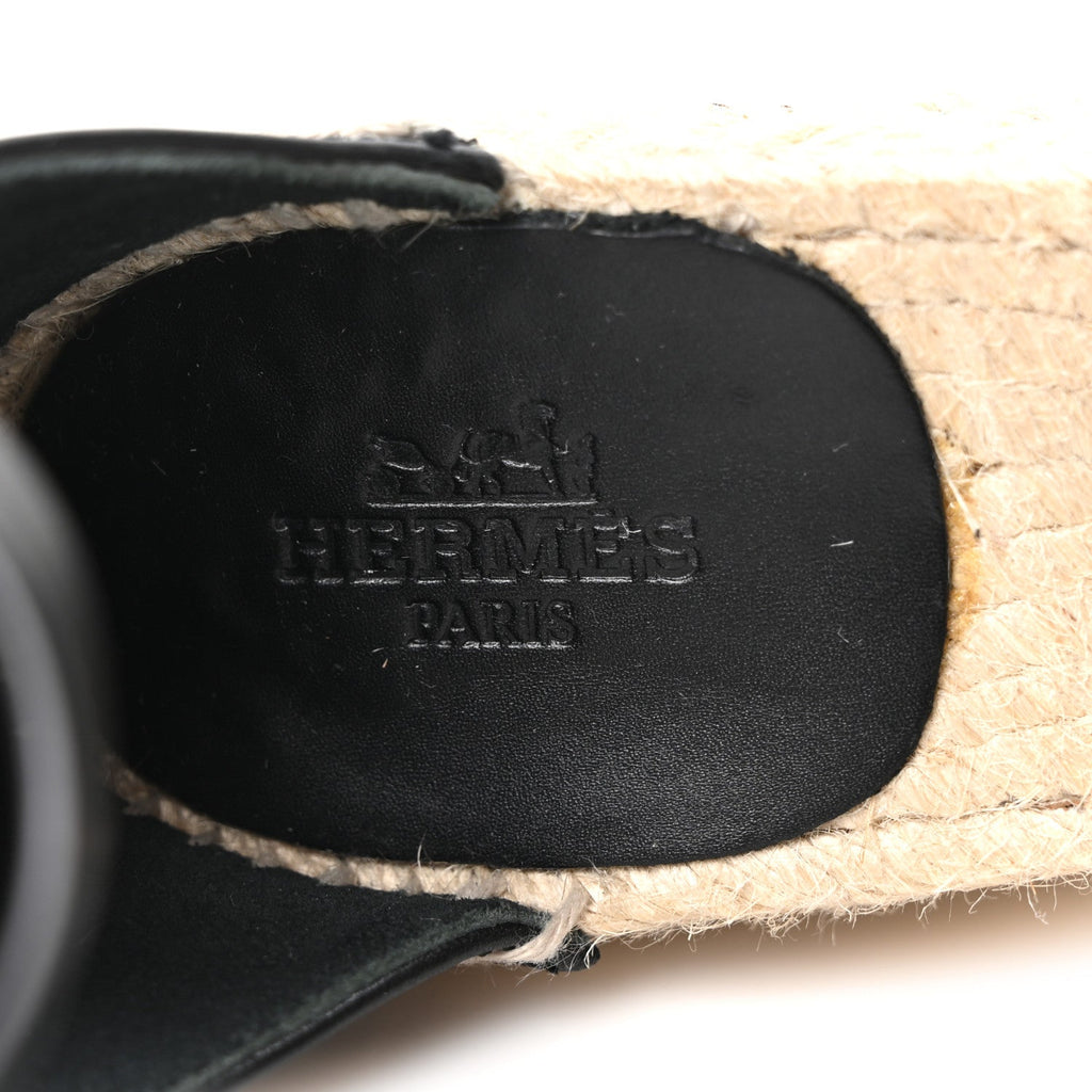 Calfskin Tipoli Espadrille Wedges 38 Black
