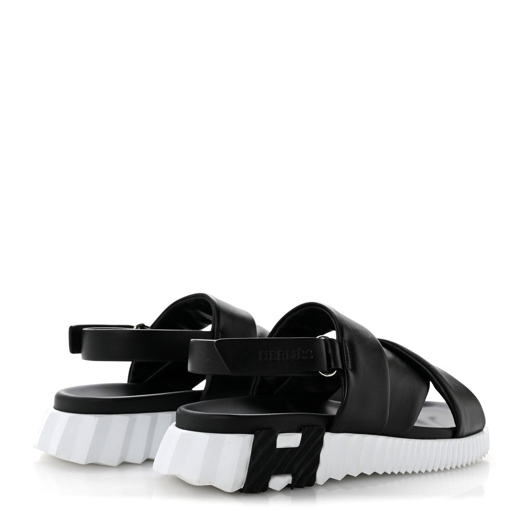 Calfskin Womens Electric Sandals 38.5 Black