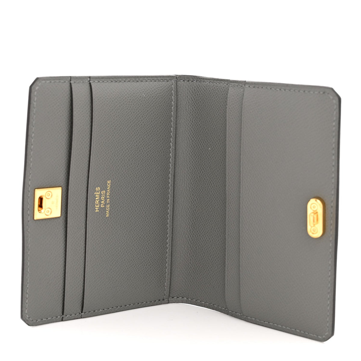 Madame Calfskin Medor Card Holder Gris Meyer