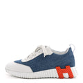 Denim Suede Goatskin Bouncing Sneakers 37.5 Bleu Clair White
