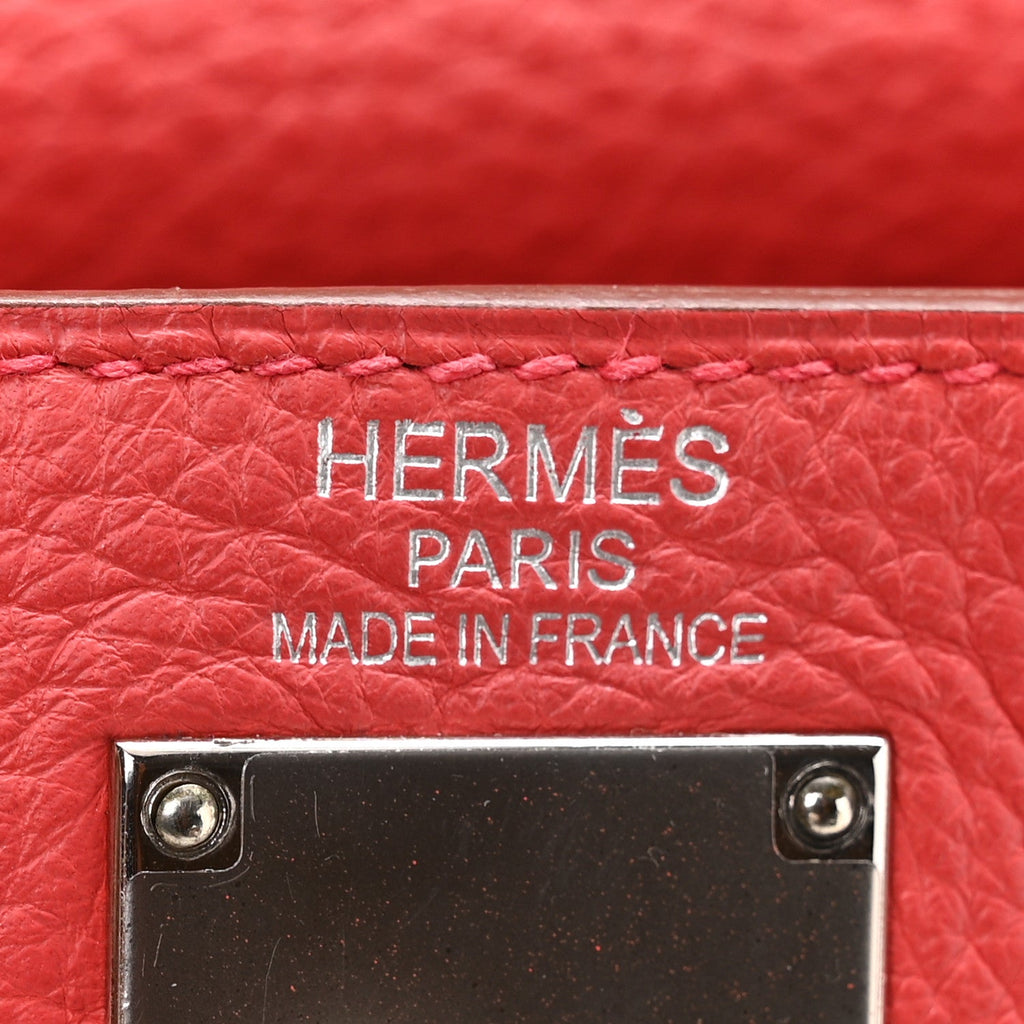Taurillon Clemence Shoulder Kelly 42 Bougainvillea
