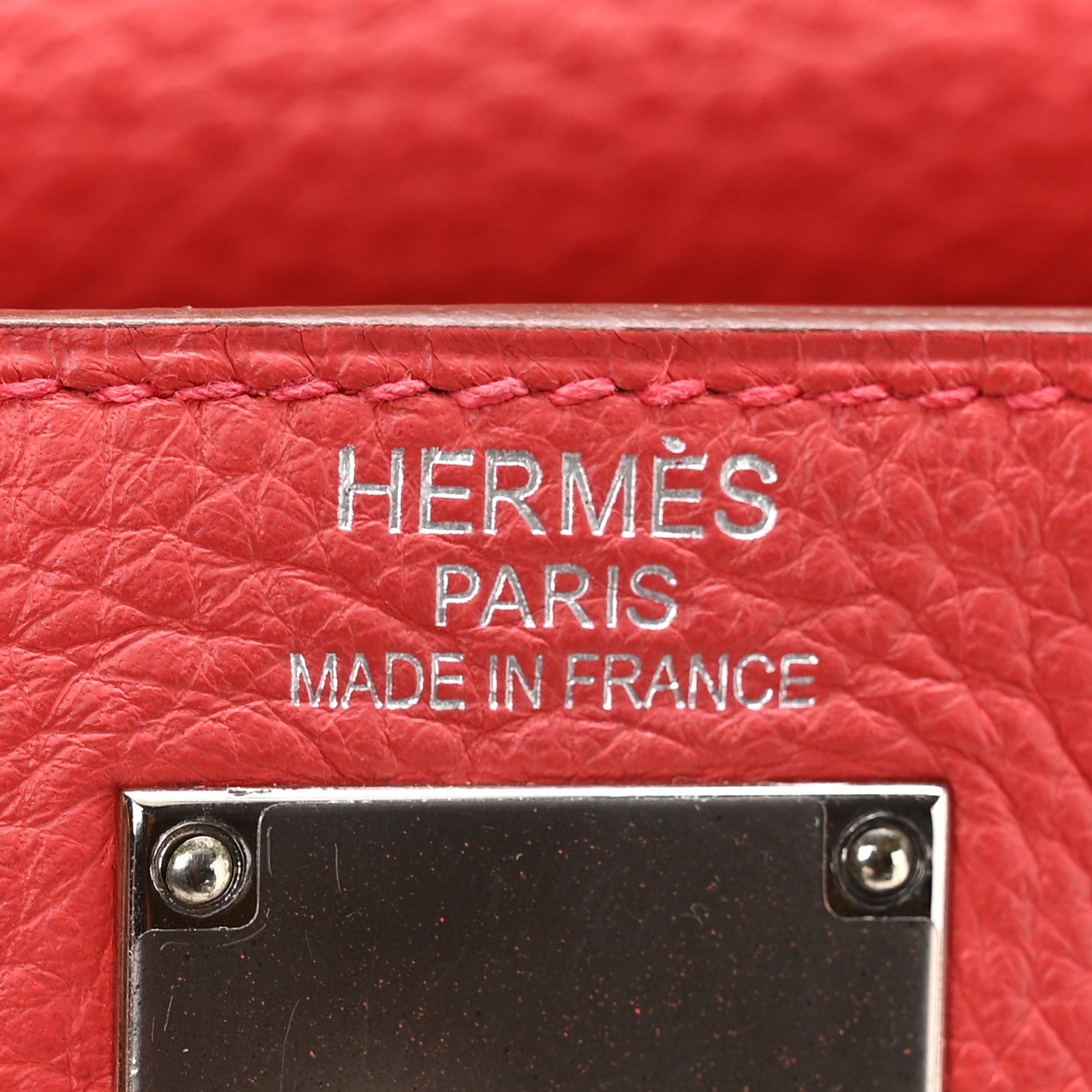 Taurillon Clemence Shoulder Kelly 42 Bougainvillea
