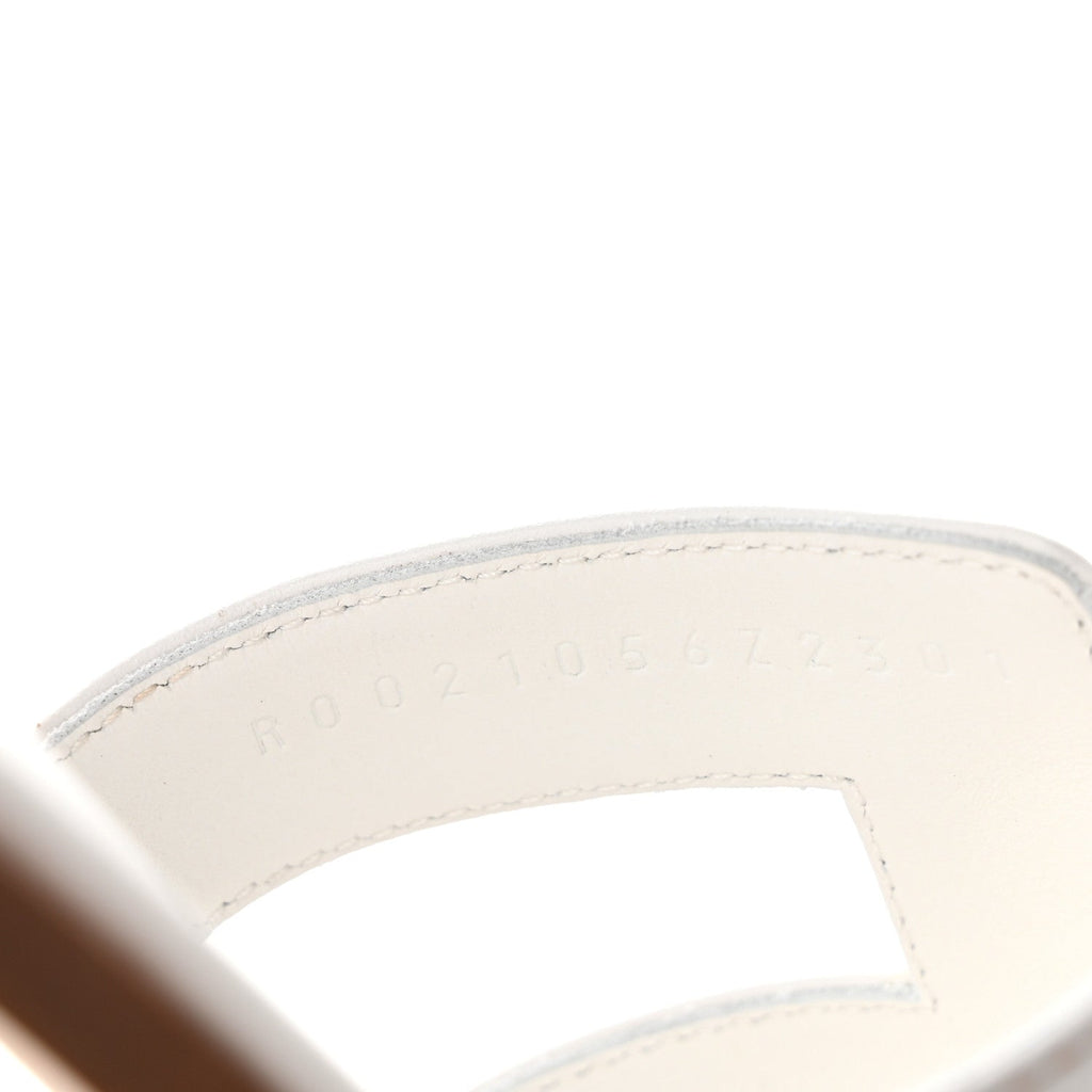 Box Calfskin Oran Sandals 36 White