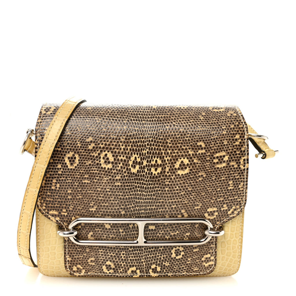 Matte Alligator Lizard Mini Sac Roulis Ombre Vanille