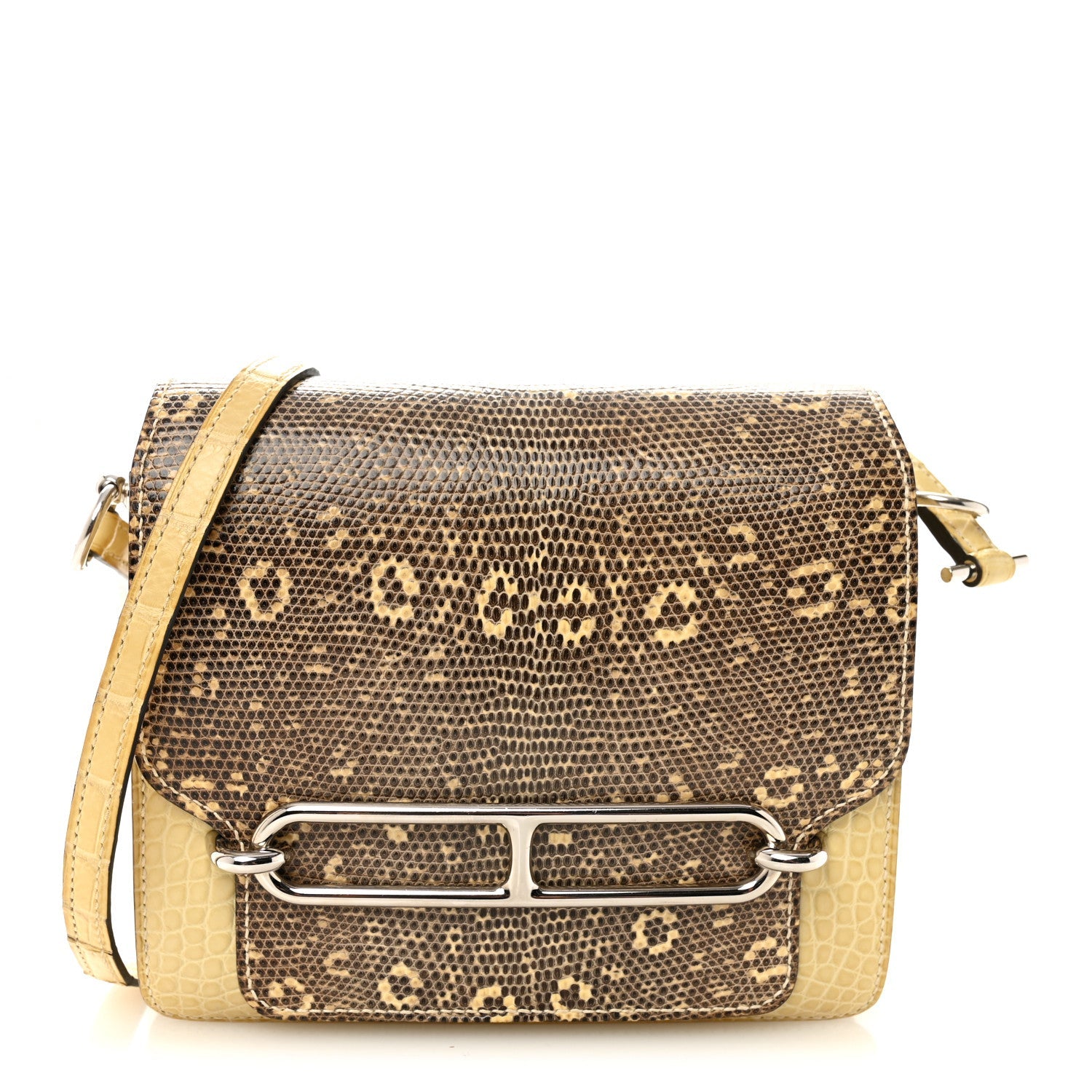 Matte Alligator Lizard Mini Sac Roulis Ombre Vanille
