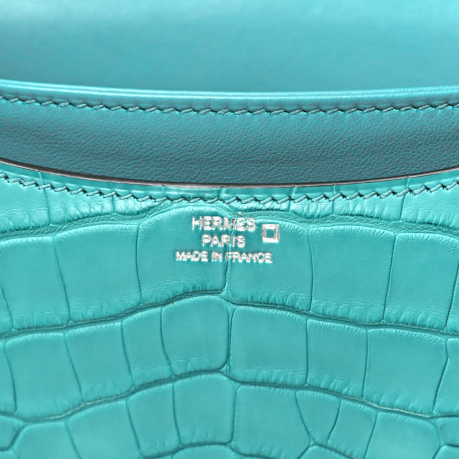 Matte Alligator Constance 18 Bleu Paon