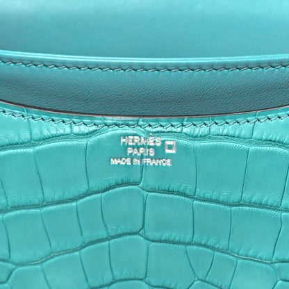 Matte Alligator Constance 18 Bleu Paon