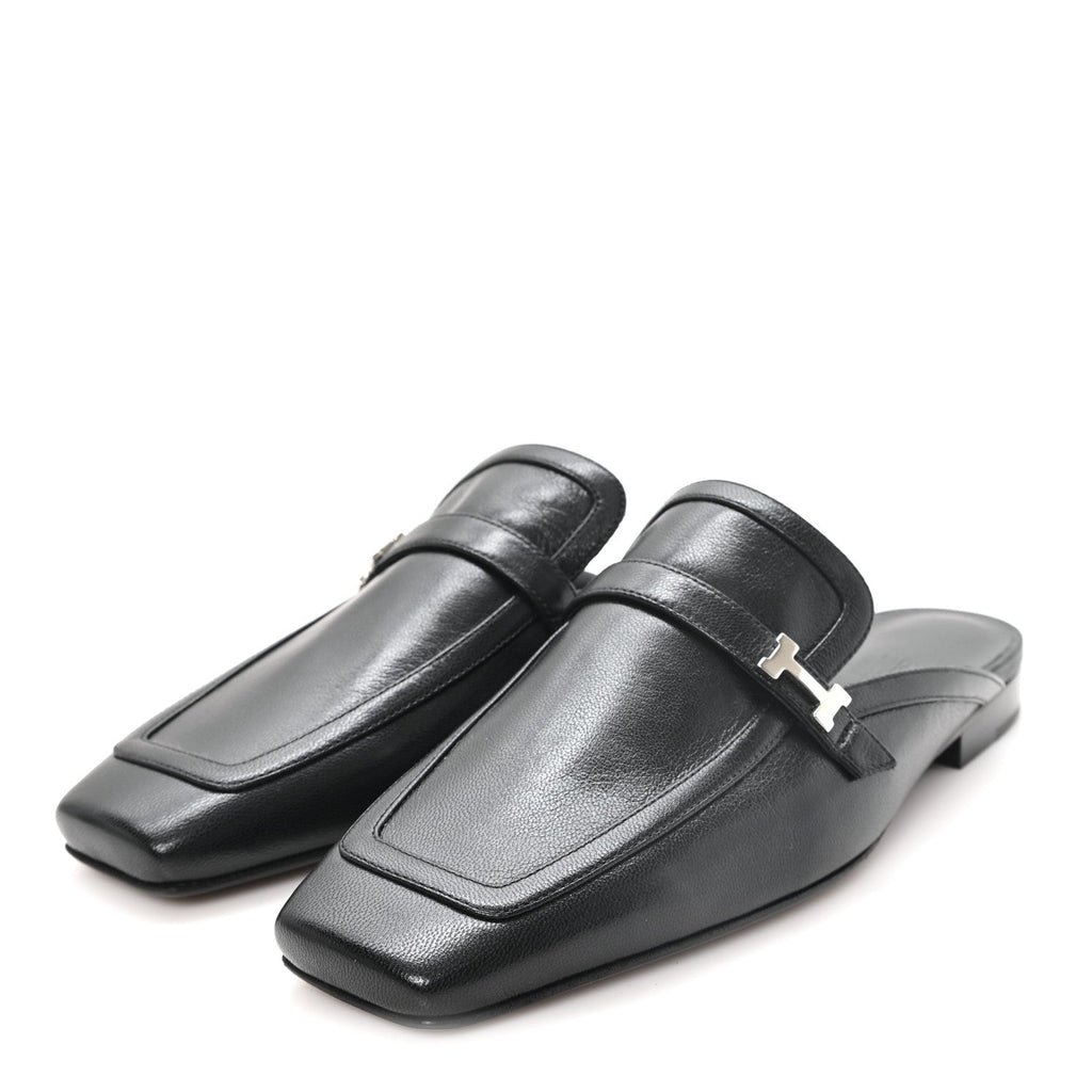 Goatskin Groupie Mules 37 Black