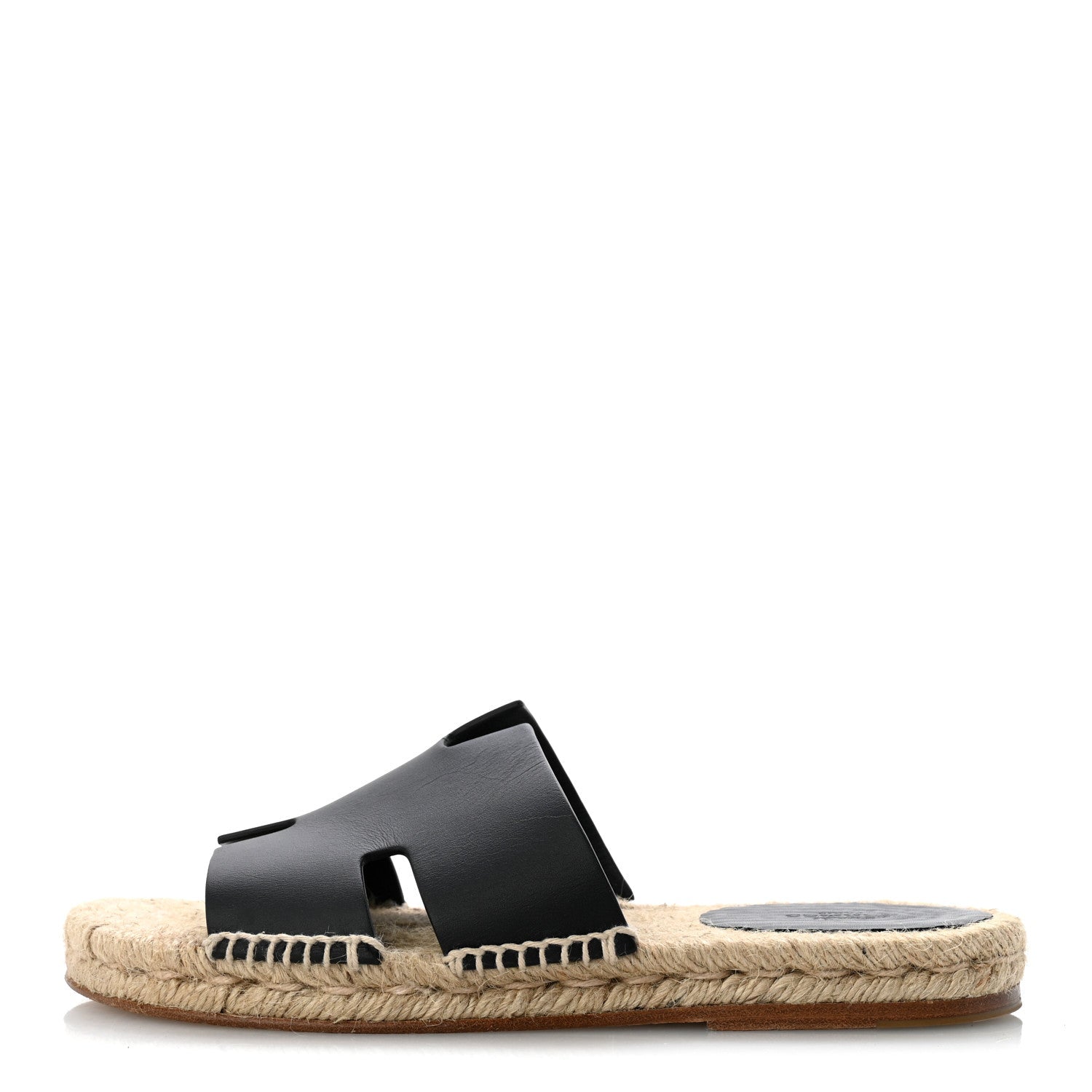 Calfskin Mens Antigua Espadrille Sandals 39 Black