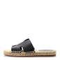 Calfskin Mens Antigua Espadrille Sandals 39 Black