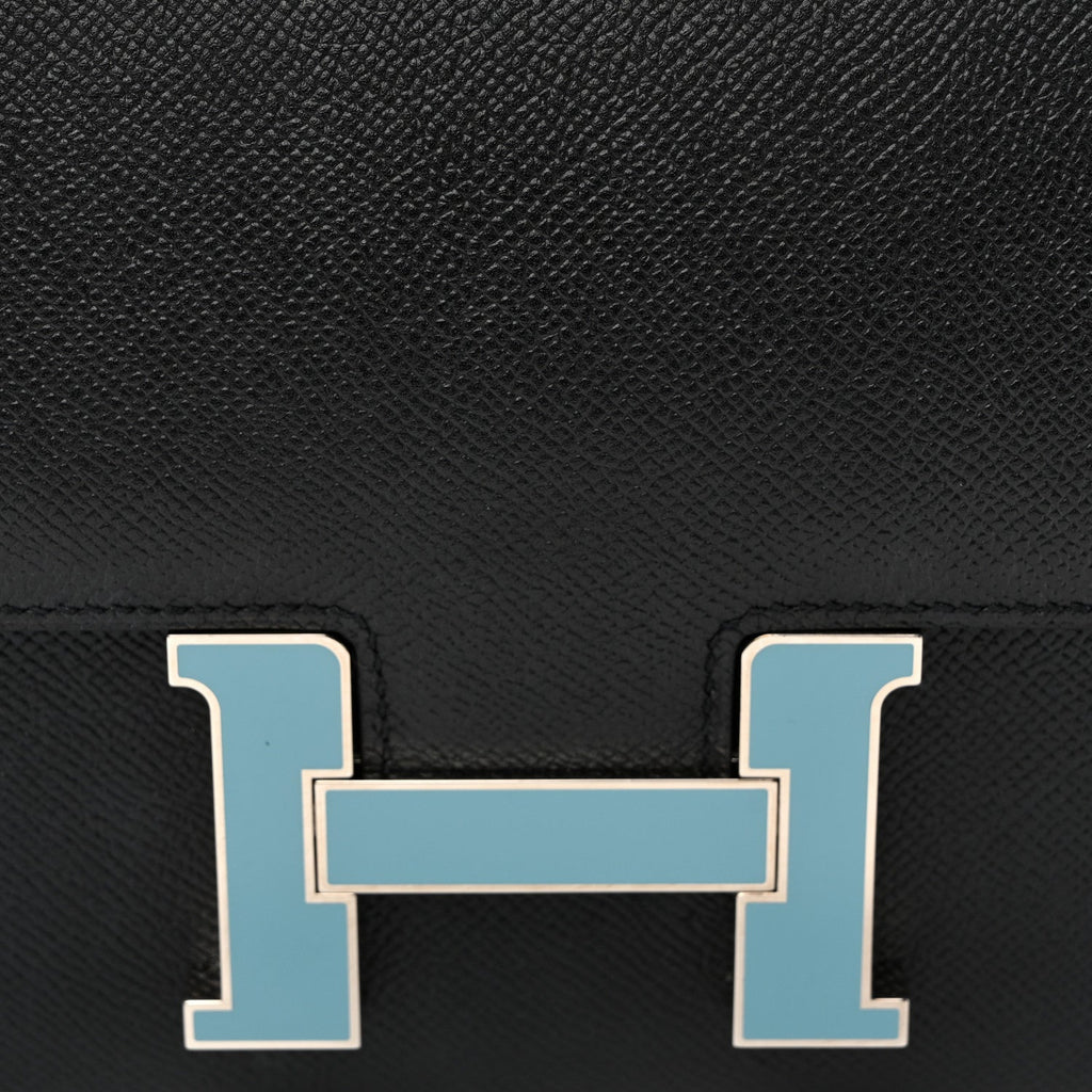 Epsom Enamel Constance 24 Black Bleu Saint Cyr