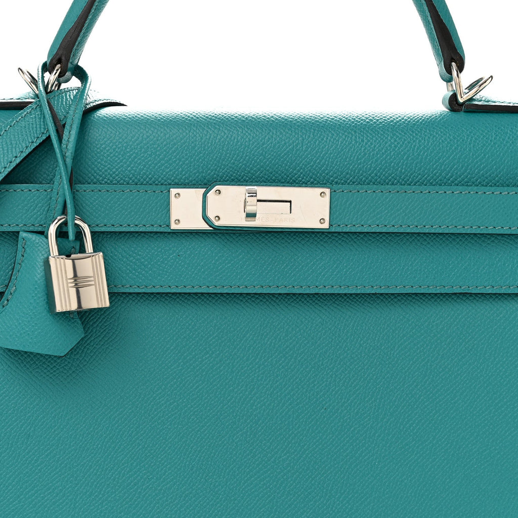 Epsom Kelly Sellier 32 Bleu Paon