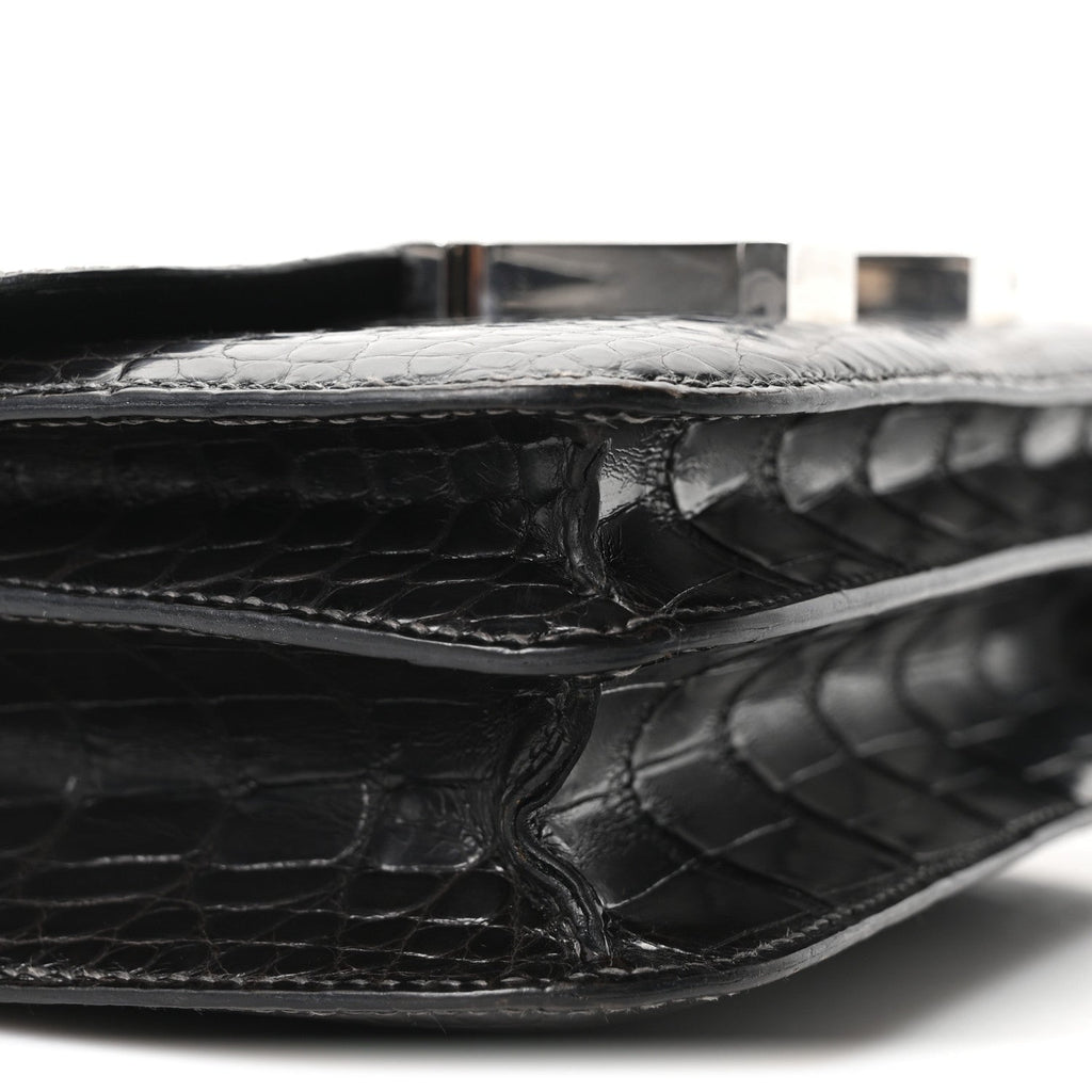 Shiny Alligator Constance 18 Black