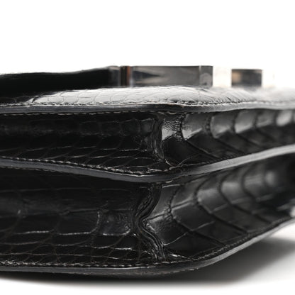 Shiny Alligator Constance 18 Black