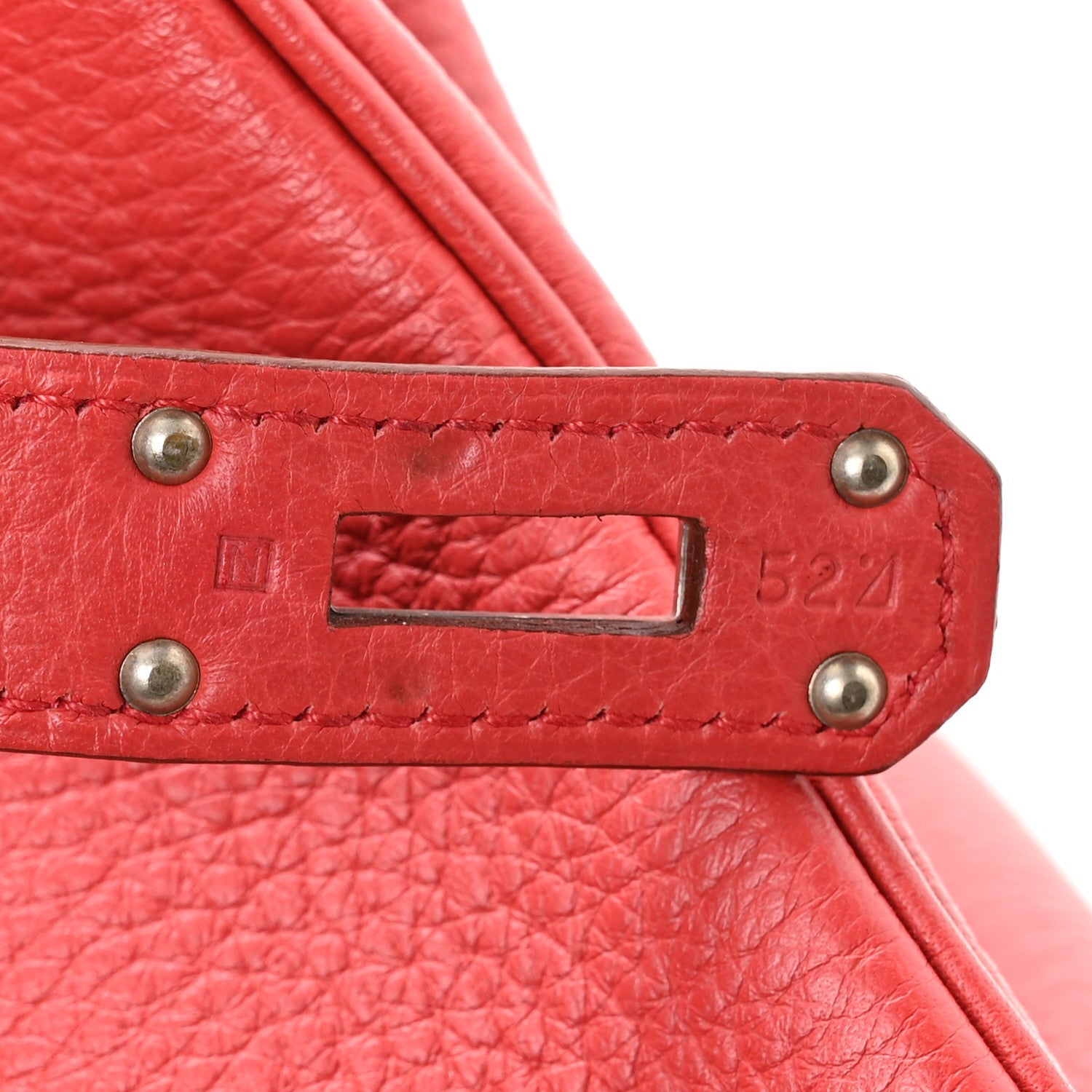 Taurillon Clemence Shoulder Kelly 42 Bougainvillea