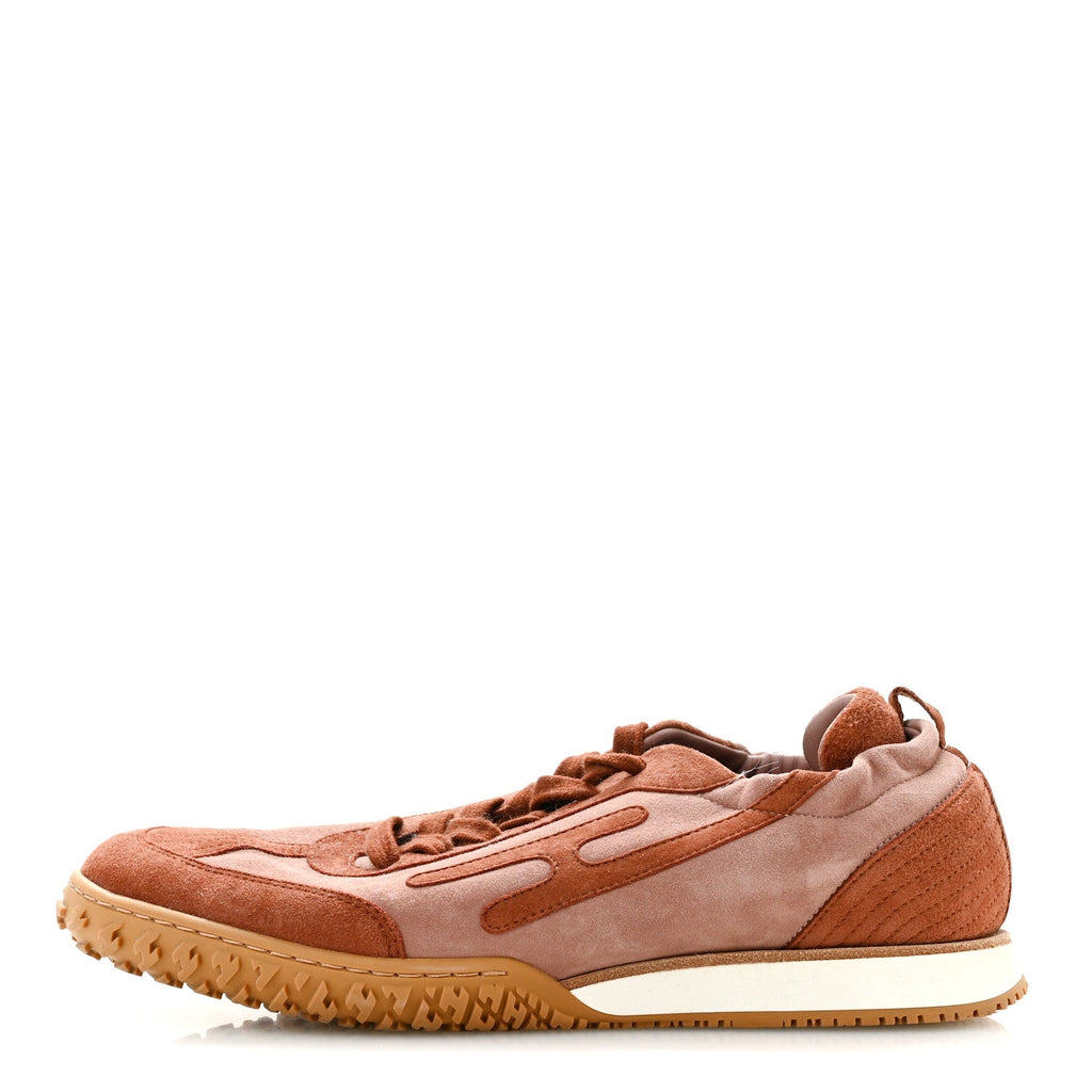 Suede Goatskin Jet Sneakers 38.5 Rose Antique Rouge Sepia
