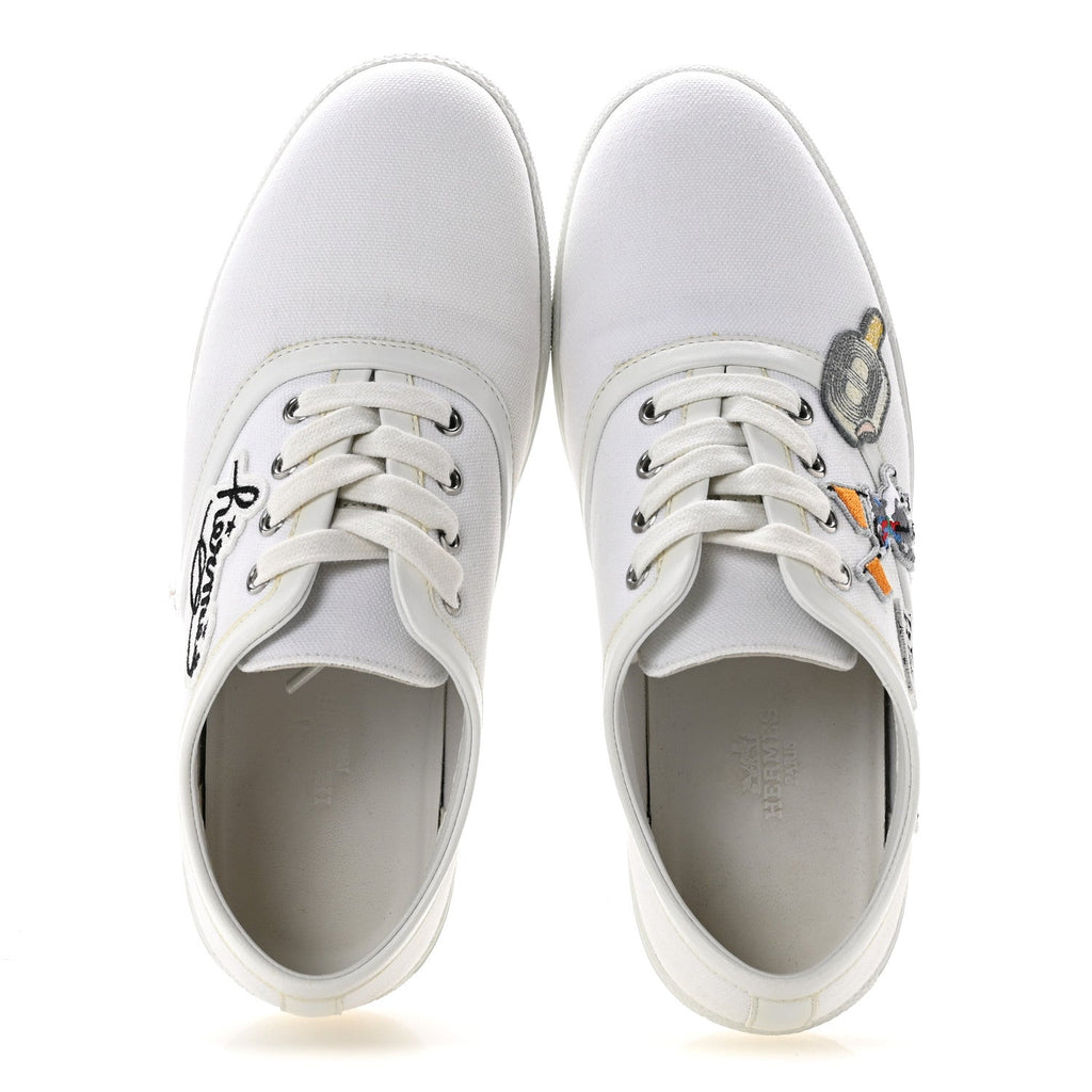 Canvas Embroidered Innocent Sneakers 37.5 White