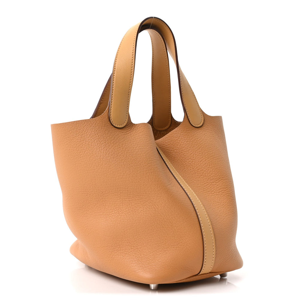 Taurillon Clemence Swift Eclat Picotin Lock 18 PM Caramel