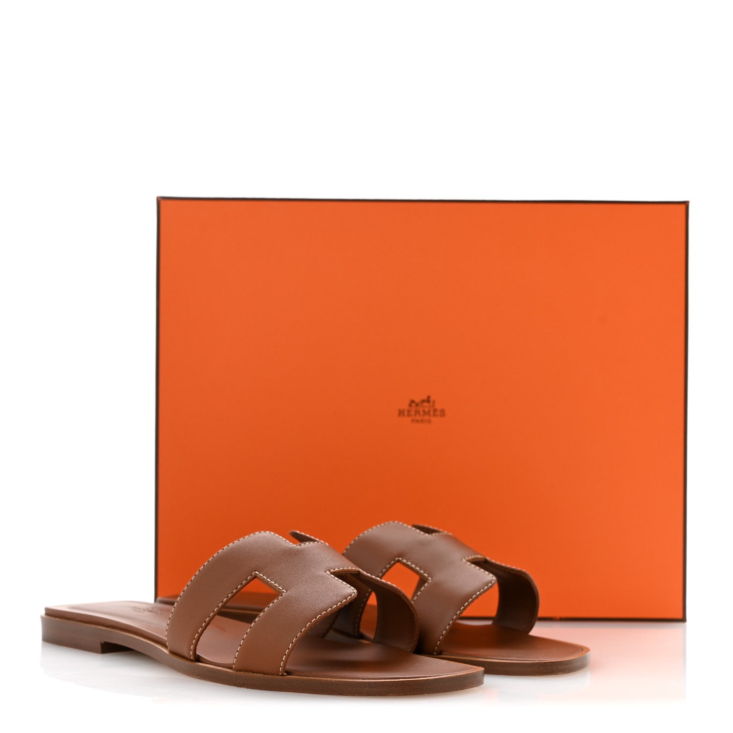 Box Calfskin Oran Sandals 37.5 Gold
