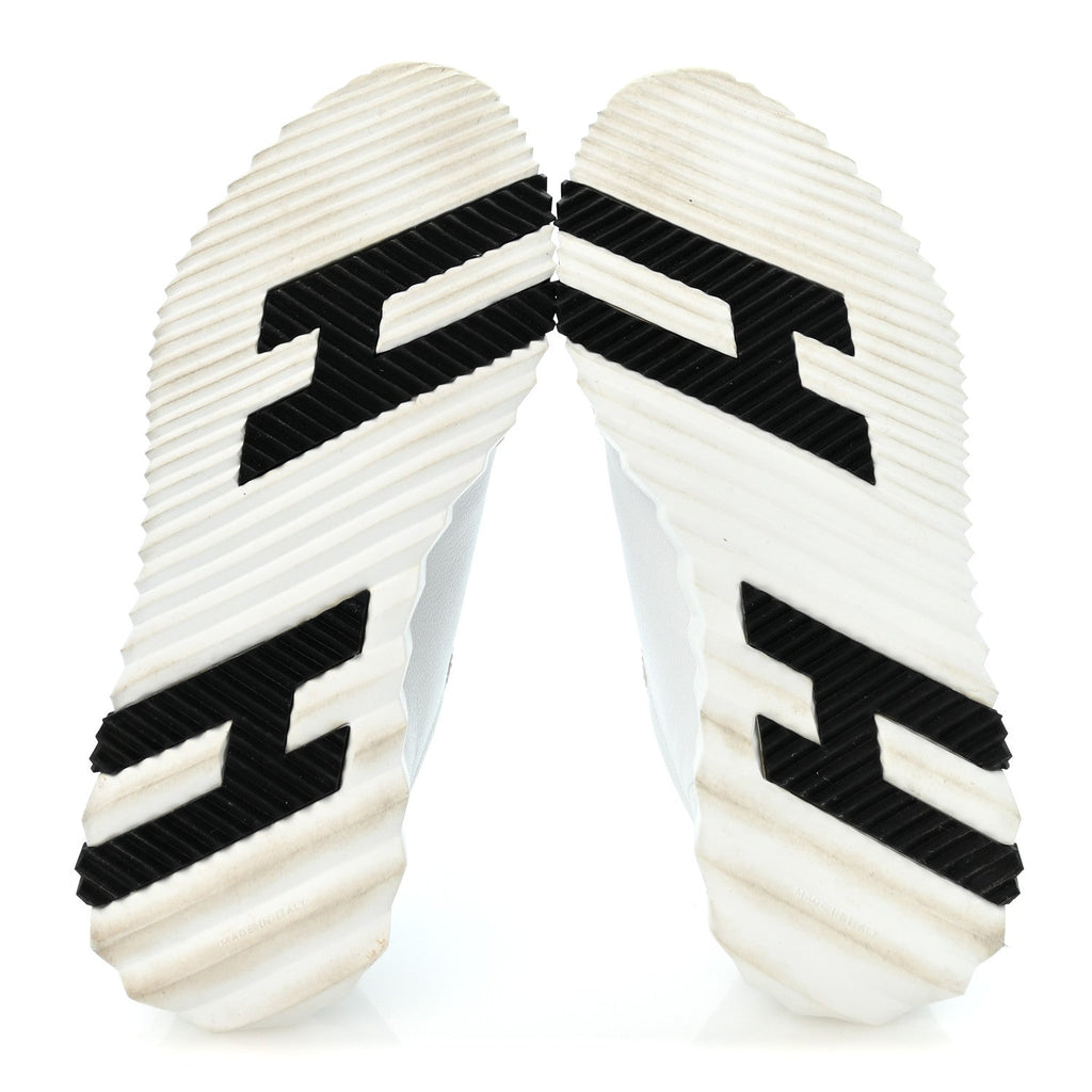 Calfskin Suede Goatskin Bouncing Sneakers 36.5 White Black