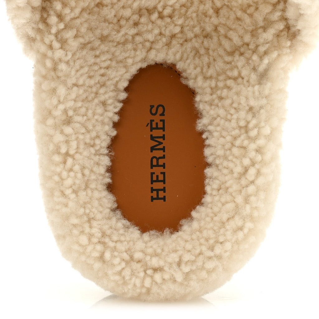 Suede Goatskin Woolskin Womens Chypre Sandals 40 Naturel Ecru