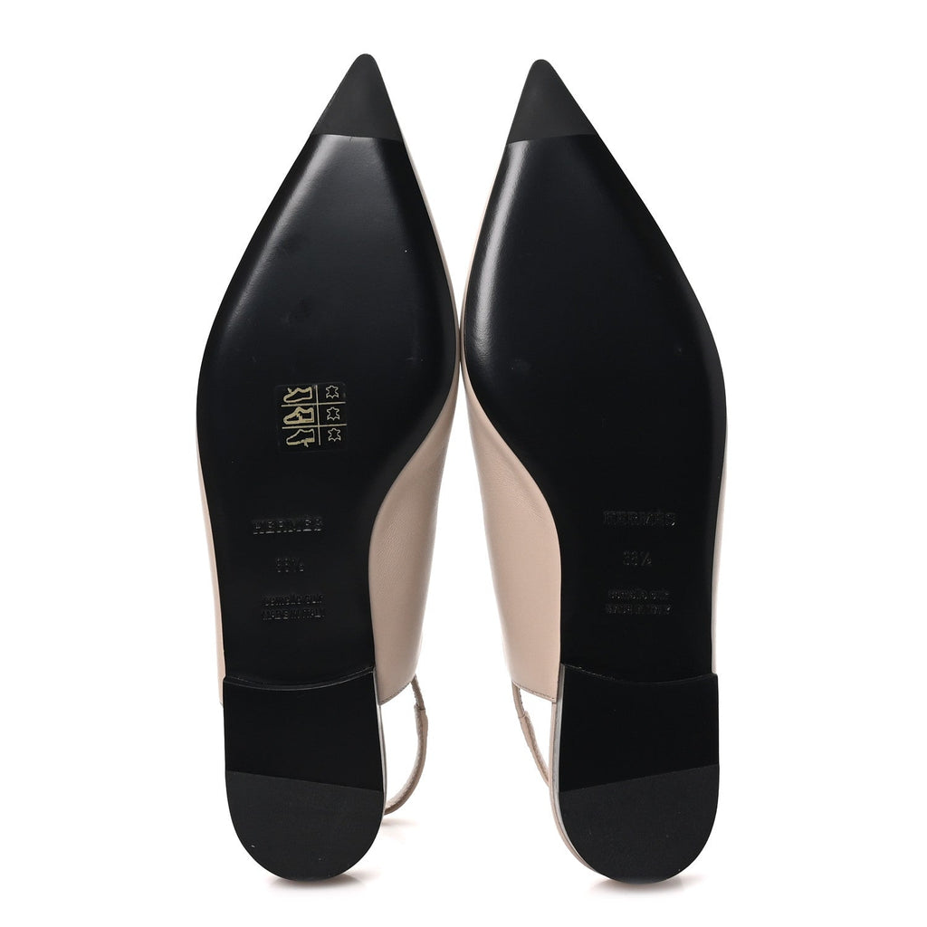 Nappa Lovely Slingback Flats 38.5 Beige Galet
