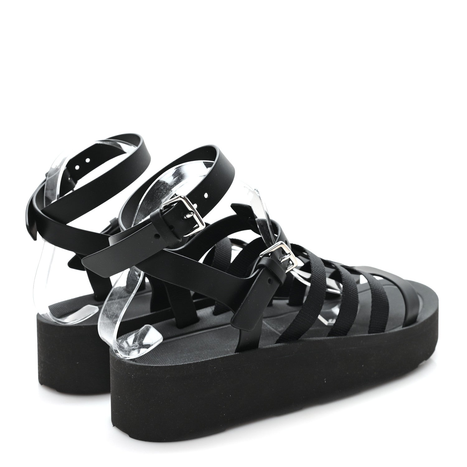Calfskin Nylon Jupiter Sandals 40 Black