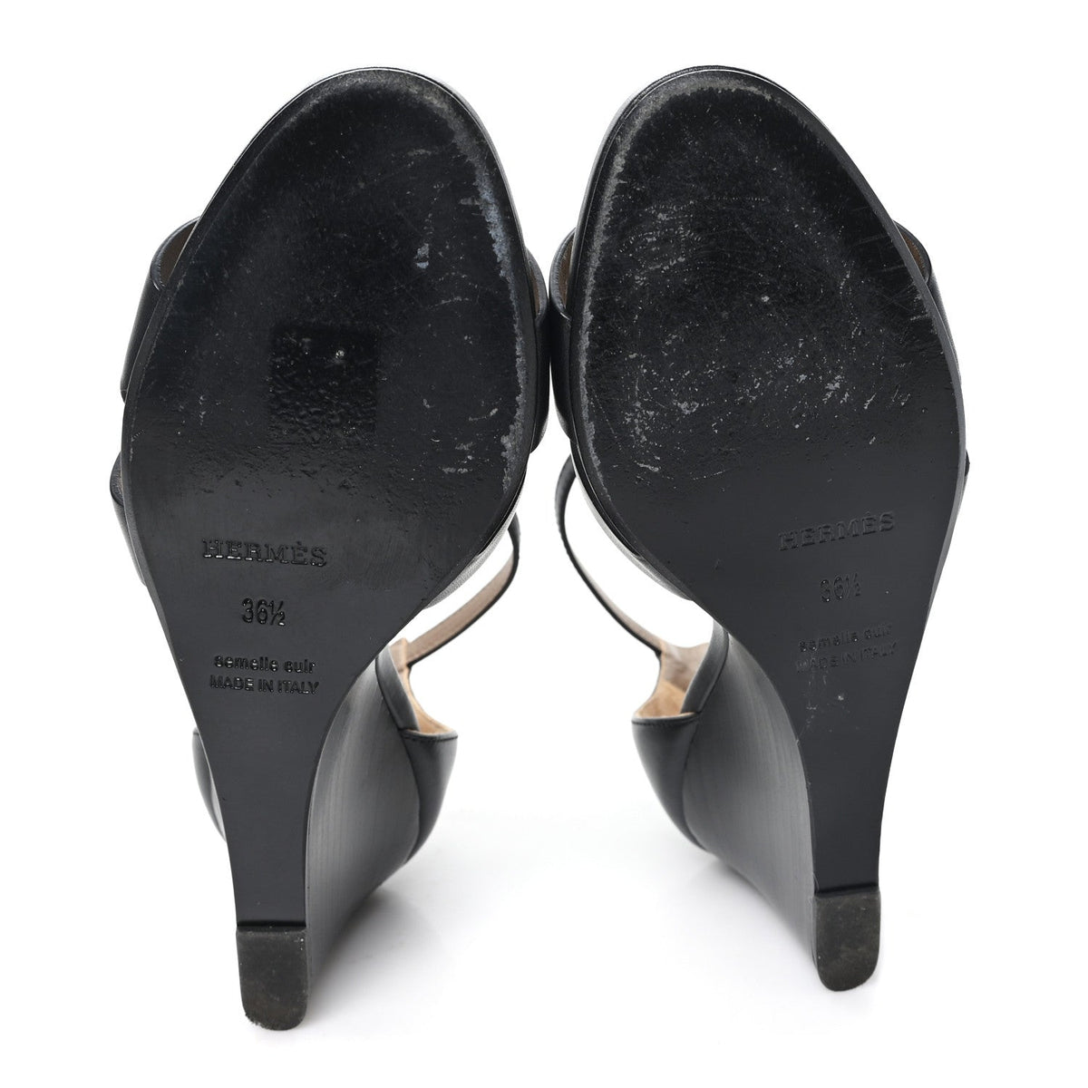 Calfskin Legend Wedge Sandals Black