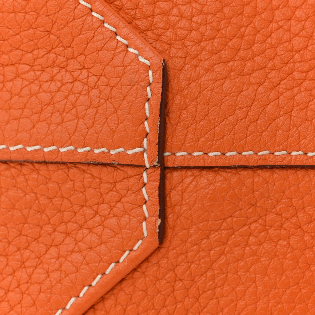 Taurillon Clemence Double Sens 45 Reversible Tote Orange Gold