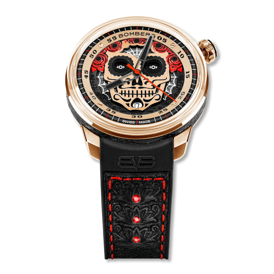 Bomberg Día De Los Muertos Men's Gold Watch
